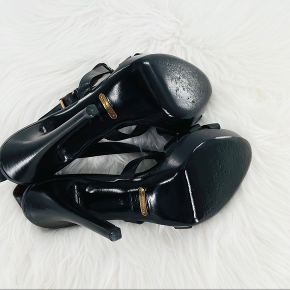Burberry Bridle Huntley Black Platform Heel Sandals - Picture 10 of 16